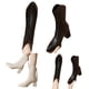 thumbnail image 3 of NECHOLOGY Botas Mujer Adulto Femenino Zapatos Botines para mujer Botines de mujer Color sólido Moda simple Puntiagudo Cómodo Tacón grueso Tacón cuadrado Cremallera trasera (White, 8), 3 of 7