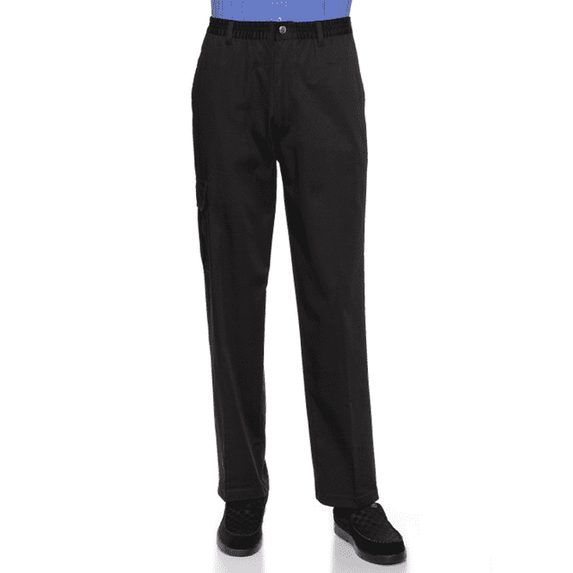 Mens Full-Elastic Twill Casual Pants with Center-Snaps Closure ...