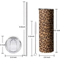 thumbnail image 5 of 20oz Brown and Black Leopard Print Skinny Tumblers Stainless Steel Tumbler with Lid and Straw,Vacuum Insulated Double Wall Travel Tumbler Cups with Cleaning Brush for Coffee,Tea, 5 of 6