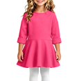 thumbnail image 6 of THDHVS Girls' Dresses,Toddler Girls Cotton Brushed Ruffle Hem Dress Long Sleeve Round Neck Fall,Girls Long Sleeve Dress 6-9 Months, 6 of 6