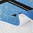 thumbnail image 5 of Erosebridal Cartoon Hockey Helmet Quilt King for Boys Men, Crossed Stick Print King Coverlet Set, Blue, 3-Piece, 5 of 7