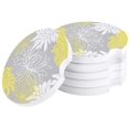 thumbnail image 1 of POGLIP Yellow Abstract Daisy Floral Printing Cute Floral Plant Set of 4 Car Coaster for Drinks, Absorbent Ceramic Stone Coasters Cup Mat with Cork Base for Home Kitchen Room Coffee Table Bar Decor, 1 of 5