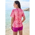 thumbnail image 2 of Swim 365 Women's Plus Size Chlorine-Resistant Crewneck Relaxed-Fit Swim Tee, 2 of 6