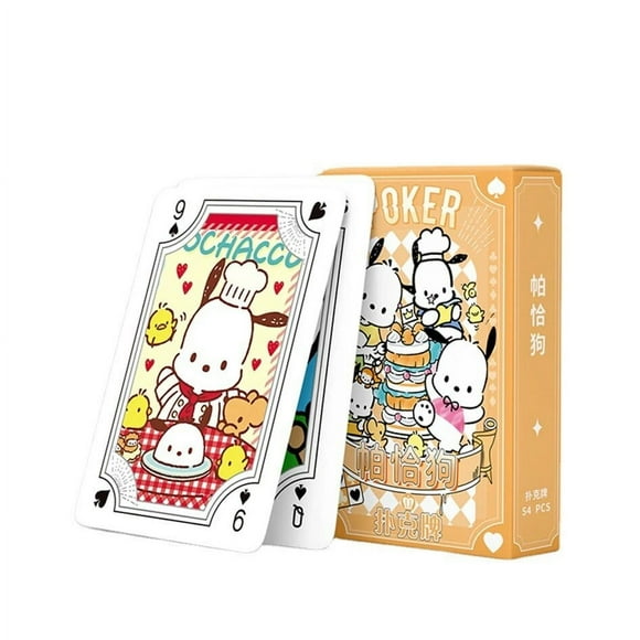 Kawaii Sanrio Poker Playing Cards Board Games Cartoon Hello Kitty Kuromi Cinnamoroll Melody Pompompurin Kids Toys Deck Card Gift