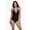 Black, variant on Women’s Halter One Piece Swimsuits V Neck Bathing Suit Ruched Tummy Control Swimwear