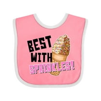 Inktastic Best with Sprinkles Ice Cream Twist Cone Boys or Girls Baby Bib