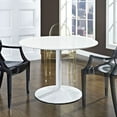 thumbnail image 4 of Modway Revolve Round Wood Dining Table with Aluminum Base in White, 4 of 4