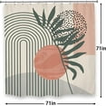 thumbnail image 4 of Abstract Boho Mid Century Shower Curtain Bathroom 72Wx72H Inch Modern Minimalist Lines Arch Sun Shower Curtain Set Contemporary Plant Geometric Dots Bathroom Accessories Art Home Bathtub Decor, 4 of 5