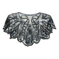 thumbnail image 2 of Patlollav Women 1920S Shawl Beaded Sequin Deco Evening Cape Bolero Flapper Cover Up, 2 of 5