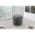 thumbnail image 4 of Meridian Furniture Harper Contemporary Velvet Ottoman/Stool in Gray, 4 of 4