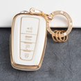 thumbnail image 6 of Key Fob Cover Compatible with Toyota Camry RAV4 Highlander Avalon C-HR Prius Corolla GT86 2018-2026 Keychain Case Holder Protector,White, 6 of 6