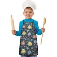 thumbnail image 2 of Pioneer Flower Floral Print Pattern Kids Aprons for Girls and Boys,Adjustable Neck Strap Toddler Aprons for Kids Cooking Baking, 2 of 7