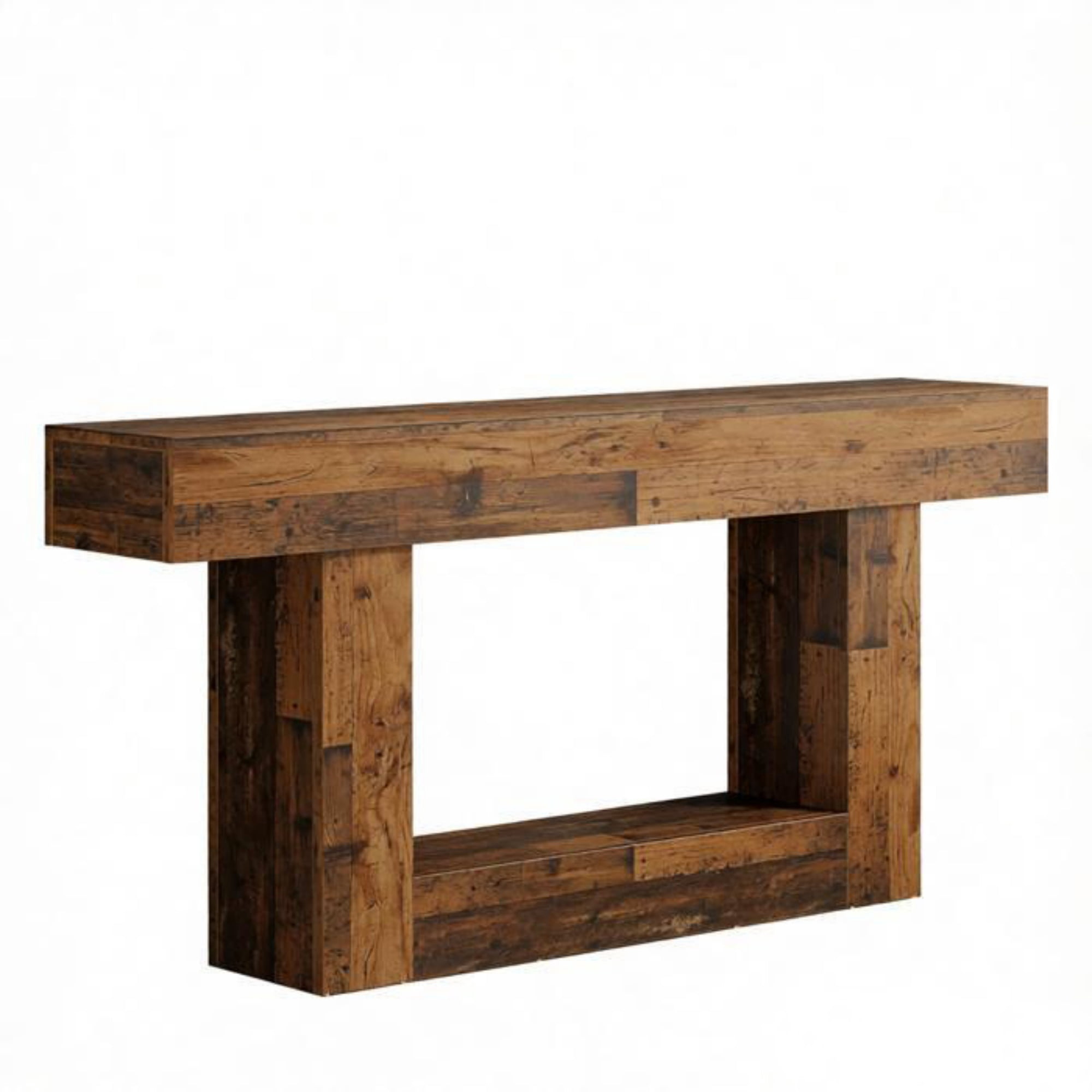68.5 in Farmhouse Wooden Console Table, 2-Tier Sofa Table for Entryway