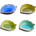 thumbnail image 1 of 4 Mini Sauce Bowls - Small Plates, Ceramic Sauce Bowls, Handmade Leaf Shape Sauce Bowls, Suitable for Kitchen, Dining Room (Light Yellow, Dark Blue, S, 1 of 5