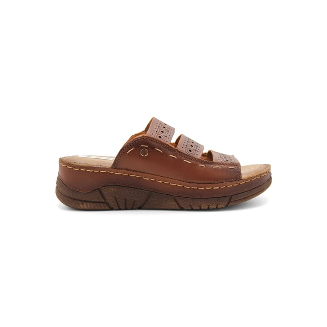 Sandalias de piso Color Café Para Mujer De RBCOLLECTION