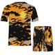 thumbnail image 1 of Conjunto de blusa y pantalones de manga corta con estampado 3D de camiseta de cuello redondo de Halloween informal para hombres Pompotops oipoqjl35811, 1 of 7