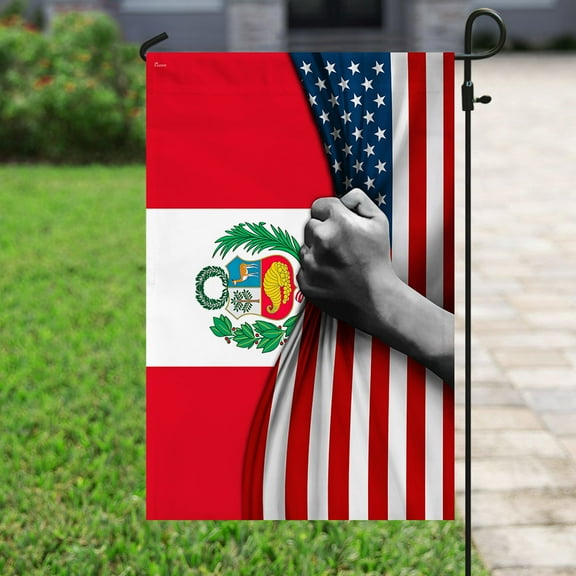 FLAGWIX American Garden Flag (11.5" x 17.5") - Peruvian American Flag TRL1069F - Premium Polyester Flags