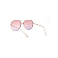 thumbnail image 4 of Womens Double Rim Pilots Style Officer Sunglasses Gold White Pink Blue, 4 of 4