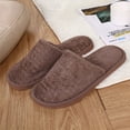 thumbnail image 2 of Willtoo Mens Warm Home Soft Slippers Indoors Anti-slip Winter Floor Bedroom Shoes Coffee 44-45(9-9.5), 2 of 5