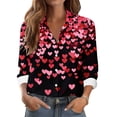 thumbnail image 1 of TaTaai Women's Casual Blouse Long Sleeve Button Down Shirt Floral Print Lapel Collar Soft Cotton Relaxed Fit Tunic Daily Wear Gift, 1 of 6