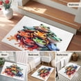thumbnail image 5 of 2x3 Ft Entryway Area Rug, Frogs Prints Kitchen Rug Runner Washable Floor Mat, Modern Colorful Animals Non Slip Indoor Door Mat Throw Carpet for Bathroom Living Room Bedroom, 5 of 8