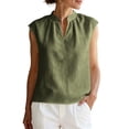 thumbnail image 3 of akafmk Womens Casual Sleeveless Shirts V Neck Blouses Solid Color Summer Daily Tank Tops, 3 of 7