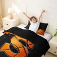 thumbnail image 3 of Castle Fairy Basketball Letter S Twin Duvet Cover, Sport Graffiti Splash Twin Bedding, Black Orange,Black Reversible,2pcs,1 Duvet Cover and 1 Pillowcase, 3 of 6
