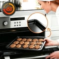 thumbnail image 4 of 3pcs Commercial Quality Baking Sheet Pan Set, Carbon Steel Cookie Sheet, Warp Resistant Baker's Half Sheet Pan, Cookie Tray Pans for Baking, Roasting Dishwasher Safe gold, 4 of 7