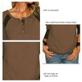thumbnail image 5 of Casual Button Tunic for Everyday Comfort, M Stylish Coffee-Colored Long Sleeve Women's Tops Bienvenido, 5 of 6