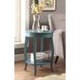 thumbnail image 6 of Gzxs Round End Table, 2-Tier Circle Sofa Side Table with Storage, Rustic Wood Nightstand Bedside Table for Living Room, Bedroom, Office (Teal, 18"Dia x 24"H), 6 of 6
