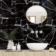 thumbnail image 3 of DEWOO 10pcs Peel and Stick Backsplash Wall Tile, Waterproof Peel and Stick Marble Wall Tiles, Self-Adhesive Panels for Bathroom, Kitchen, and Living Room (Black Marble,12"×12"), 3 of 11