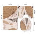 thumbnail image 3 of Brown Boho Plant Pattern Bathroom Rugs Sets 3 Piece,Toilet Cover Set,Absorbent Non Slip Bathroom Mats Sets with U-Shaped Contour Rug Toilet Rug Set, 3 of 5