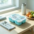 thumbnail image 5 of Plastic Bento Box,Rectangular Buckle Airtight Leakproof Portable Divided Lunch Container | Office Meal Prep Container | Refrigerator Food Storage | Perfect for Outdoor Travel & Picnic,Blue, 5 of 7