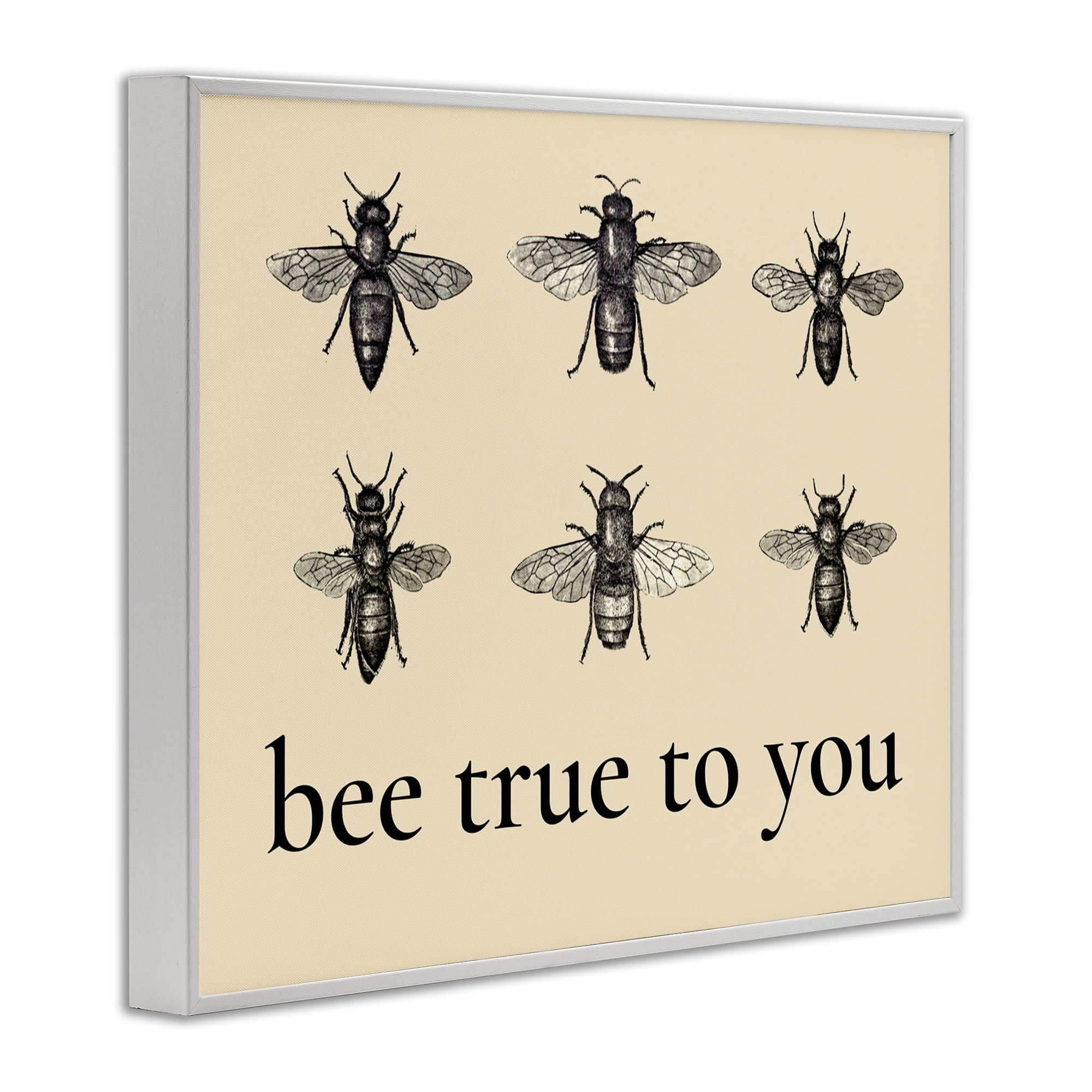 Bee True To You Inspiration White Framed Giclee Art, design by Lettered and Lined