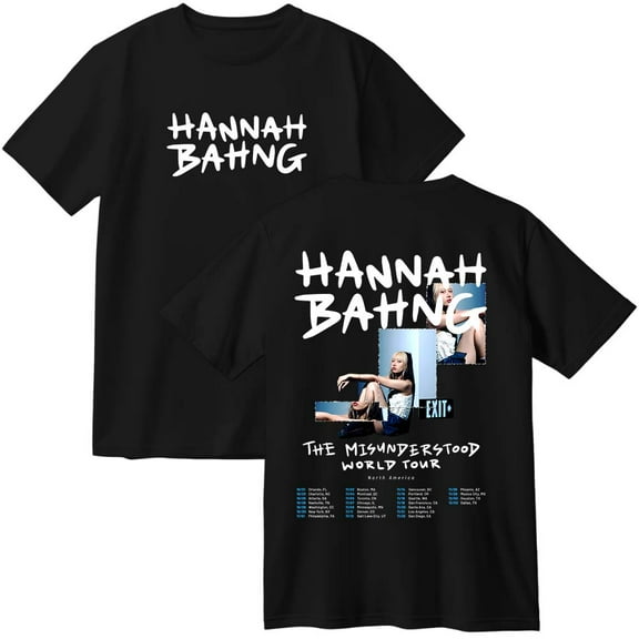 Hannah Bahng The Misunderstood Tour 2025 Cotton T-Shirt Women Men Fashion Crewneck Short Sleeve Tee