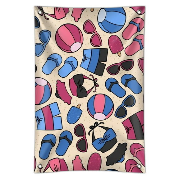 Retro Vintage Summer Beach Pattern Home Business Office Sign