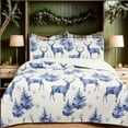 thumbnail image 2 of MarCielo Queen Size Quilt Set, Christmas Comforter Set with 2 Pillow Shams, Deer Pattern 88" X 92", 2 of 6