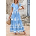 thumbnail image 3 of Vestido largo PRETTYGARDEN para mujer, verano 2025, cuello en V, estampado floral, 3 of 5
