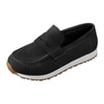 thumbnail image 6 of Womens Loafers Antislip Thick Sole Platform Sneakers Round Toe Suede Comfy Arch Support Slip on Walking Shoes Black Size 9.5, 6 of 7