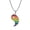 B, variant on Yin Yang Rainbow Necklace for Women Men Stainless Steel Silver Tai Chi Pendant Couple Matching Pride LGBTQ Enamel Colorful Personalized Gift Jewelry A