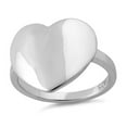 thumbnail image 3 of 925 Sterling Silver Oxidized Platinum Plated High Polish Big Heart Women Valentines Day Gifts Ring, 3 of 4