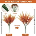 thumbnail image 5 of 4pcs Artificial Ferns Fall Shrubs Fake Boston Fern Plants Bushes Plastic Greenery for Outdoors UV Resistant Outdoor Plants for Autumn Home Indoor Hanging Planter Porch Garden Decor, Brown, 5 of 9