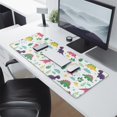 thumbnail image 2 of Long Mouse Pads for Desk,White Cute Dinosaurs Pattern Desk Mats on Top Of Desks, Desk Mouse Pad Extra Large with 3mm Non-Slip Base and Stitched Edge for Gaming,Office,Work,Home 31.5"x11.8", 2 of 6