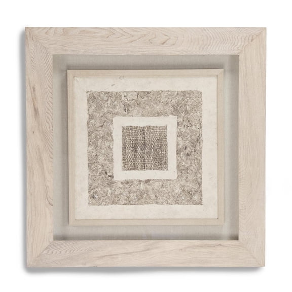 Wall Decor Art Abstract Beige Polished Nickel Paper Glass Linen Velvet Handmade