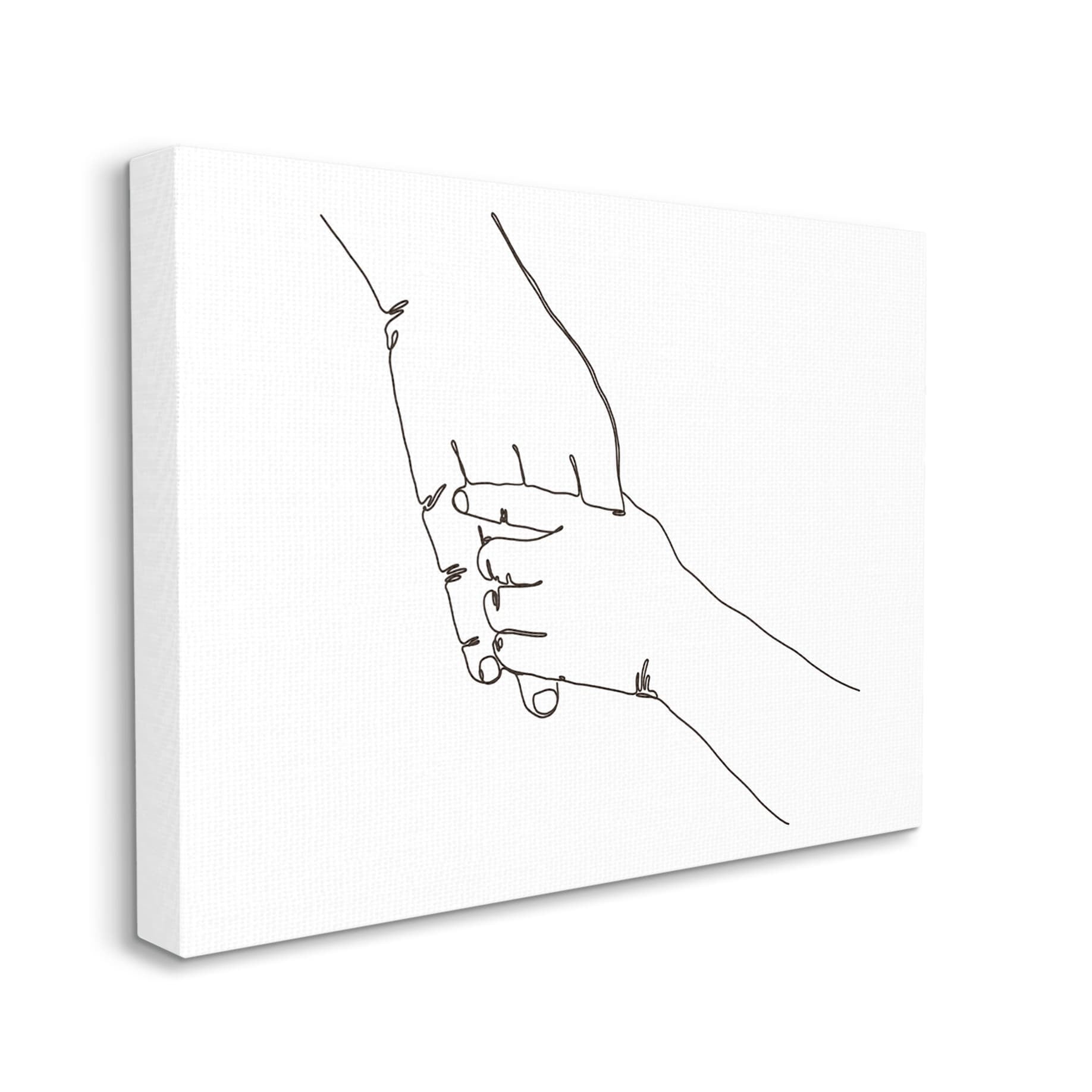 Stupell Family Holding Hands Pose Minimal Linework Canvas Wall Art 30 x 40
