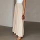 thumbnail image 5 of Falda Pantalones de pierna ancha para mujer Pantalones de cintura elástica de moda Pantalones femeninos simples (Beige XL) Kuymtek Beige T XL para Mujer, 5 of 5