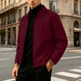 thumbnail image 2 of Men's Zip Up Casual Jacket Lapel Collar Fully Lined Long Sleeve Coat with Pockets Spring Fall Outfits Daily Outerwear, 2 of 6