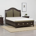 thumbnail image 6 of Stoe Queen Sleigh Bed- Padded Headboard- Storage Footboard- Brown Wood, 6 of 6