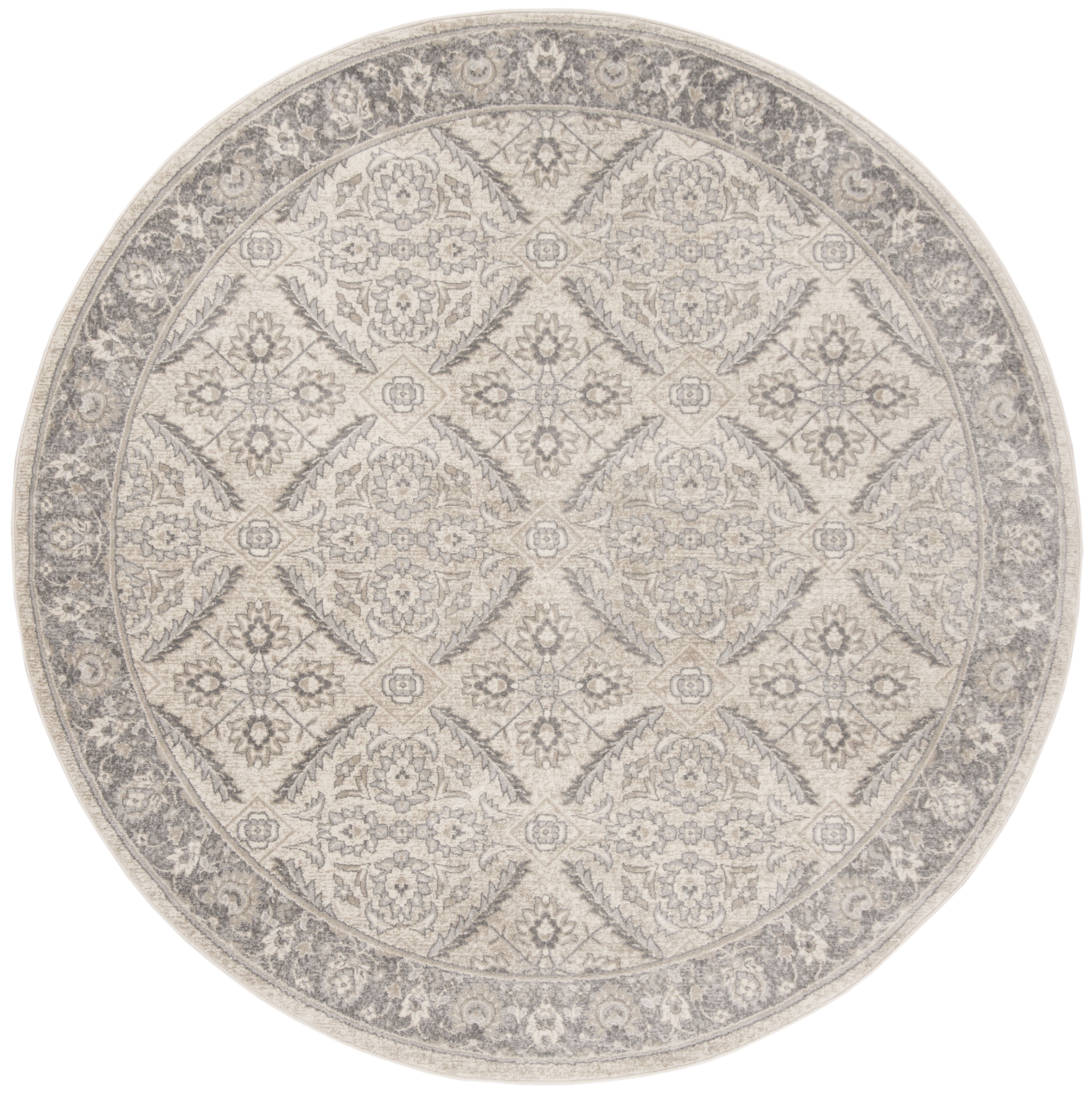 SAFAVIEH Brentwood Brandy Floral Area Rug, Cream/Gray, 6'7" x 6'7" Round