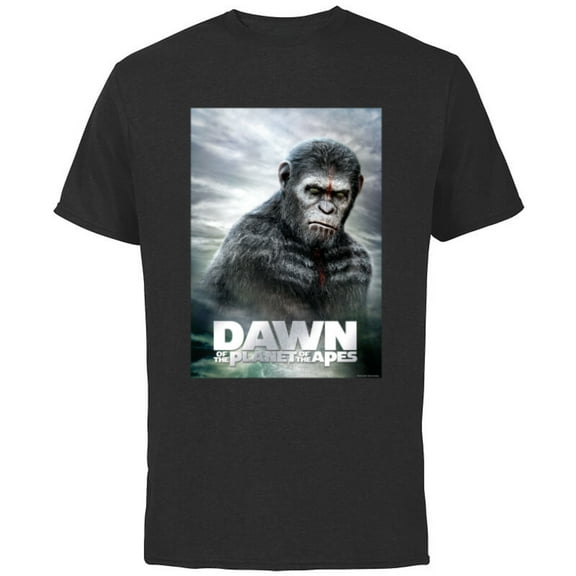 Dawn of the Planet of the Apes Caesar in Paint Movie Poster - Short Sleeve Cotton T-Shirt for Adults - Customized-Black